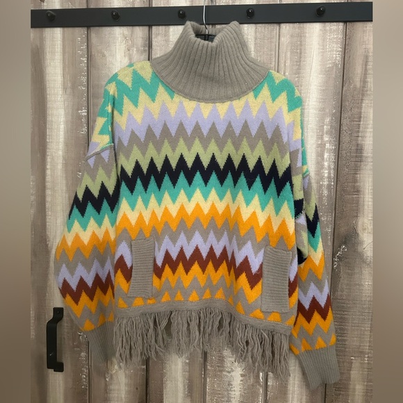 Anthropologie Plenty by Tracy Reese Fringed Turtleneck Sweater, S - Picture 4 of 11
